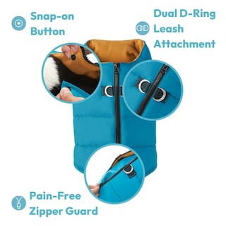 Foto 4 | Foto 4 | Chaleco Acolchado Gooby, Forro Polar Cálido, Azul, Para Perros Pequeños Y Medianos - Venta Internacional.