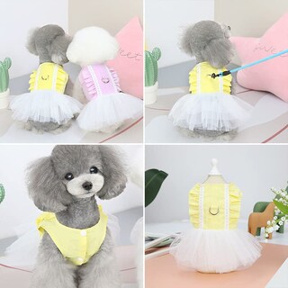 Foto 4 | Foto 4 | Vestido Para Perro Huoguo Princess, 100% Algodón, Con Anillo De Correa Para Niños Pequeños - Venta Internacional.