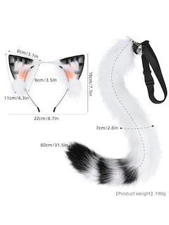 Foto 3 | Foto 3 | Conjunto De Disfraces De Cosplay Junboon, Gato, Lobo, Cola De Zorro, Piel Sintética Para Adultos - Venta Internacional.
