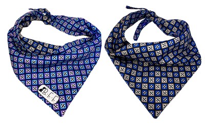 Foto 5 | Foto 5 | Kit 3 Bandanas Artesanales Para Perro Bff 006-rombo Azul Paliacate Doble Vista 6 Looks Diferentes.