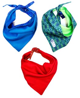 Foto 3 | Foto 3 | Kit 3 Bandanas Artesanales Para Perro Bff 001-huichol Azul Paliacate Doble Vista 6 Looks Diferentes.