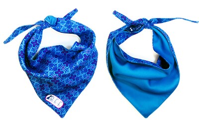 Foto 5 | Foto 5 | Kit 3 Bandanas Artesanales Para Perro Bff 001-huichol Azul Paliacate Doble Vista 6 Looks Diferentes.
