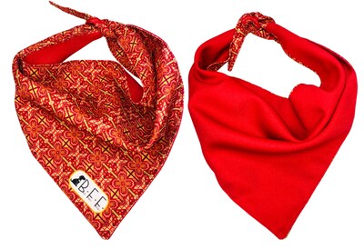 Foto 6 | Foto 6 | Kit 3 Bandanas Artesanales Para Perro Bff 001-huichol Azul Paliacate Doble Vista 6 Looks Diferentes.