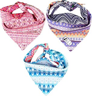 Foto 3 | Foto 3 | Kit 3 Bandanas Artesanales Para Perro Bff 029 - Textil - Paliacate Doble Vista 6 Looks Diferentes