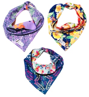 Foto 2 | Foto 2 | Kit 3 Bandanas Artesanales Para Perro Bff 020-garden Paliacate Doble Vista 6 Looks Diferentes