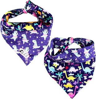 Foto 6 | Foto 6 | Kit 3 Bandanas Artesanales Para Perro Bff 033-dinosaurias Paliacate Doble Vista 6 Looks Diferentes.