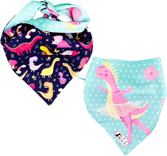 Foto 7 | Foto 7 | Kit 3 Bandanas Artesanales Para Perro Bff 033-dinosaurias Paliacate Doble Vista 6 Looks Diferentes.