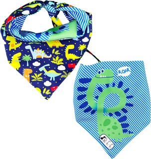 Foto 6 | Foto 6 | Kit 3 Bandanas Artesanales Para Perro Bff 032-dinosaurios Paliacate Doble Vista 6 Looks Diferentes.
