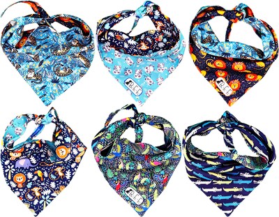 Foto 1 | Foto 1 | Kit 3 Bandanas Artesanales Para Perro Bff 028 - Selva - Paliacate Doble Vista 6 Looks Diferentes