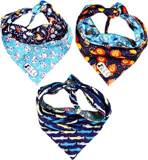 Foto 2 | Foto 2 | Kit 3 Bandanas Artesanales Para Perro Bff 028 - Selva - Paliacate Doble Vista 6 Looks Diferentes