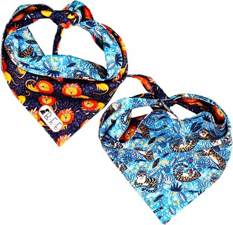 Foto 5 | Foto 5 | Kit 3 Bandanas Artesanales Para Perro Bff 028 - Selva - Paliacate Doble Vista 6 Looks Diferentes