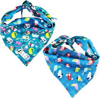 Foto 5 | Foto 5 | Kit 3 Bandanas Artesanales Para Perro Bff 034-animales Paliacate Doble Vista 6 Looks Diferentes.