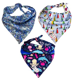 Foto 2 | Foto 2 | Kit 3 Bandanas Artesanales Para Perro Bff 024-sea - Paliacate Doble Vista 6 Looks Diferentes.