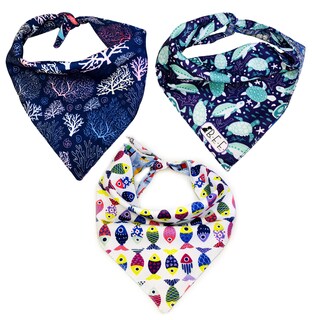 Foto 3 | Foto 3 | Kit 3 Bandanas Artesanales Para Perro Bff 024-sea - Paliacate Doble Vista 6 Looks Diferentes.