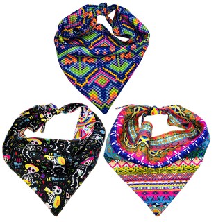 Foto 2 | Foto 2 | Kit 3 Bandanas Artesanales Para Perro Bff 019-méxico Paliacate Doble Vista 6 Looks Diferentes