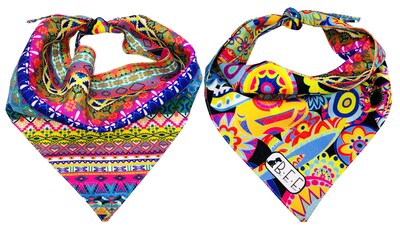Foto 5 | Foto 5 | Kit 3 Bandanas Artesanales Para Perro Bff 019-méxico Paliacate Doble Vista 6 Looks Diferentes
