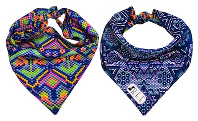 Foto 7 | Foto 7 | Kit 3 Bandanas Artesanales Para Perro Bff 019-méxico Paliacate Doble Vista 6 Looks Diferentes