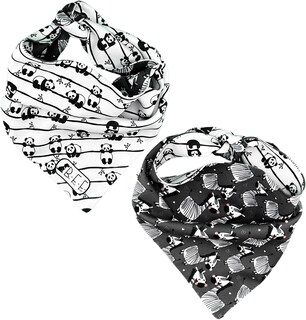 Foto 6 | Foto 6 | Kit 3 Bandanas Artesanales Para Perro Bff 031-blanco Y Negro Paliacate Doble Vista 6 Looks Diferentes.