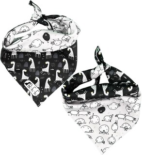 Foto 7 | Foto 7 | Kit 3 Bandanas Artesanales Para Perro Bff 031-blanco Y Negro Paliacate Doble Vista 6 Looks Diferentes.