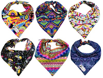 Foto 1 | Foto 1 | Kit 3 Bandanas Artesanales Para Perro Bff 019-méxico Paliacate Doble Vista 6 Looks Diferentes