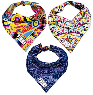 Foto 3 | Foto 3 | Kit 3 Bandanas Artesanales Para Perro Bff 019-méxico Paliacate Doble Vista 6 Looks Diferentes