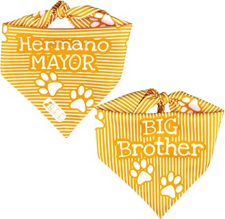 Foto 5 | Foto 5 | Kit 3 Bandanas Artesanales Para Perro Bff 040-hermano Mayor-mostaza Paliacate Doble Vista 6 Looks Diferentes