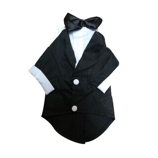 Foto 5 | Foto 5 | Traje De Esmoquin Para Perros Pequeños Huoguo, Mezcla De Algodón Negro - Venta Internacional.