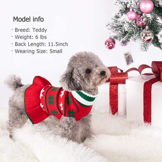Foto 3 | Foto 3 | Vestido Tipo Suéter Para Perros Huoguo, Cuello Alto Navideño Para Perros Pequeños - Venta Internacional.