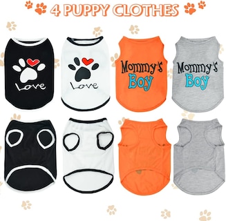 Foto 3 | Foto 3 | Ropa Para Perros Huoguo Camisetas De 4 Piezas Para Perros Pequeños - Venta Internacional.