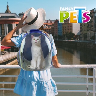 Foto 4 | Foto 4 | Mochila Transportadora Fancy Pets Transparente y Azul Perros/Gatos Backpack