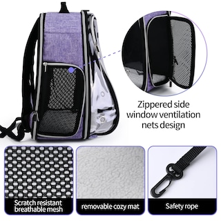 Foto 3 | Foto 3 | Mochila Transportadora Para Gatos Baglher Bubble, Aprobada Por La Aerolínea Dog B - Venta Internacional.