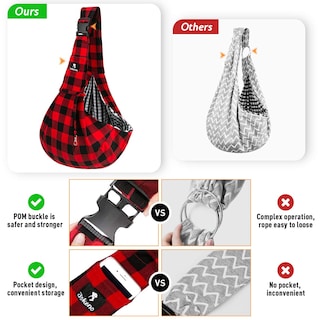 Foto 2 | Foto 2 | Transportín Para Mascotas Jekeno, Correa Ajustable Para Perros Pequeños Y Gatos, Color Rojo - Venta Internacional.