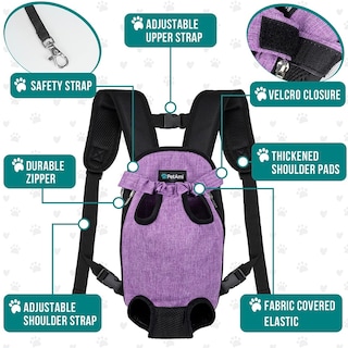 Foto 5 | Foto 5 | Mochila Portabebés Petami Ajustable Para Perros Pequeños, Color Morado - Venta Internacional.