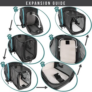 Foto 3 | Foto 3 | Mochila Transportadora De Mascotas Petami Expandible Para Viajes, 8 Kg, Color Verde Azulado - Venta Internacional.
