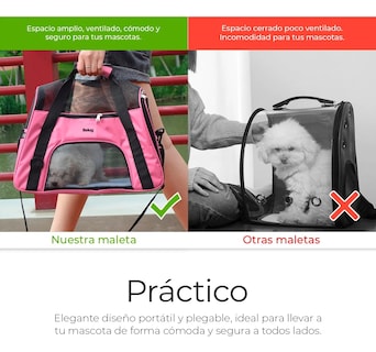 Foto 3 | Foto 3 | Transportadora Maleta Mascota Rosa Negro