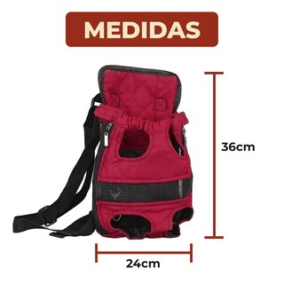 Foto 6 | Foto 6 | Cangurera Transportadora Para Perro Y Gato Color Rojo Talla Grande