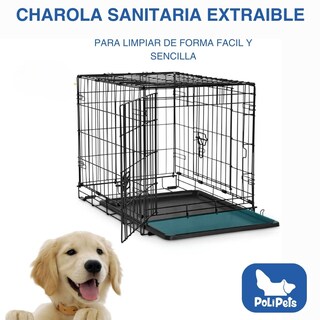 Foto 5 | Foto 5 | Jaula Metálica para Mascotas Poli Pets PP-JPM01BK-90CM Negro 90 CM Plegable Tamaño Grande