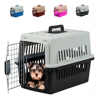 Jaula Transportadora Perro Gato Mascota Viaje 31x48x31cm Negro