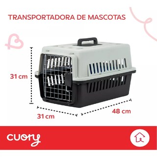 Foto 2 | Foto 2 | Jaula Transportadora Perro Gato Mascota Viaje 31x48x31cm Negro