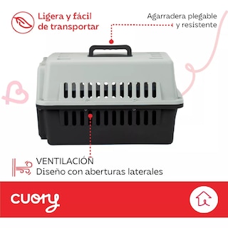Foto 5 | Foto 5 | Jaula Transportadora Perro Gato Mascota Viaje 31x48x31cm Negro