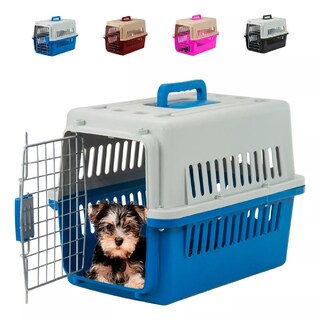 Foto 1 | Foto 1 | Jaula Transportadora Perro Gato Mascota Viaje 31x48x31cm Azul