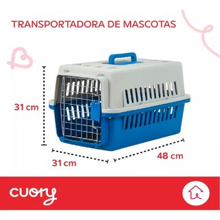 Foto 2 | Foto 2 | Jaula Transportadora Perro Gato Mascota Viaje 31x48x31cm Azul