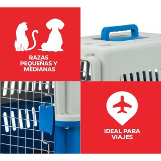 Foto 4 | Foto 4 | Jaula Transportadora Perro Gato Mascota Viaje 31x48x31cm Azul