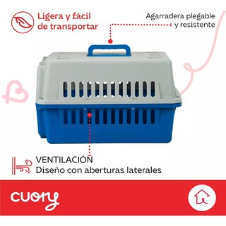 Foto 5 | Foto 5 | Jaula Transportadora Perro Gato Mascota Viaje 31x48x31cm Azul