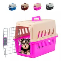 Jaula Transportadora Perro Gato Mascota Viaje 31x48x31cm Rosa