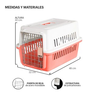 Foto 2 | Foto 2 | Jaula Transportadora Mascotas Lab.g, Rectangular Rosa Blanco