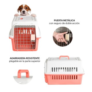 Foto 4 | Foto 4 | Jaula Transportadora Mascotas Lab.g, Rectangular Rosa Blanco