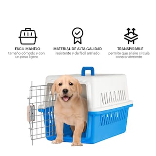 Foto 2 | Foto 2 | Jaula Transportadora Mascotas Rectangular Belug, Azul Cielo Blanco