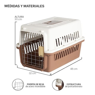 Foto 2 | Foto 2 | Jaula Transportadora Mascotas Rectangular Lab.g, Cafe Blanco