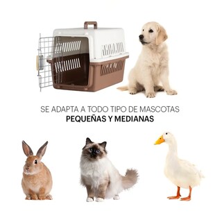Foto 4 | Foto 4 | Jaula Transportadora Mascotas Rectangular Lab.g, Cafe Blanco